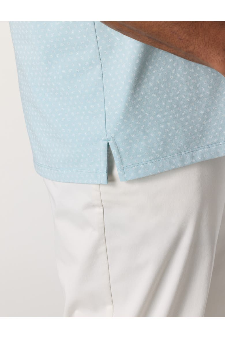 Big & Tall  Printed Notch-Collar Tech Polo Shirt, Alternate, color, WINTER SKY