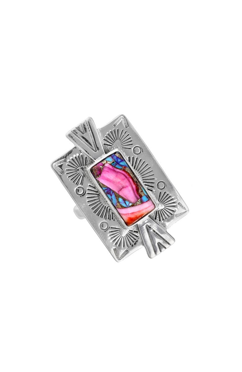 YS GEMS Pink Oyster Turquoise Ring, Main, color, Pink