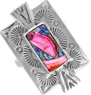 YS GEMS Pink Oyster Turquoise Ring
