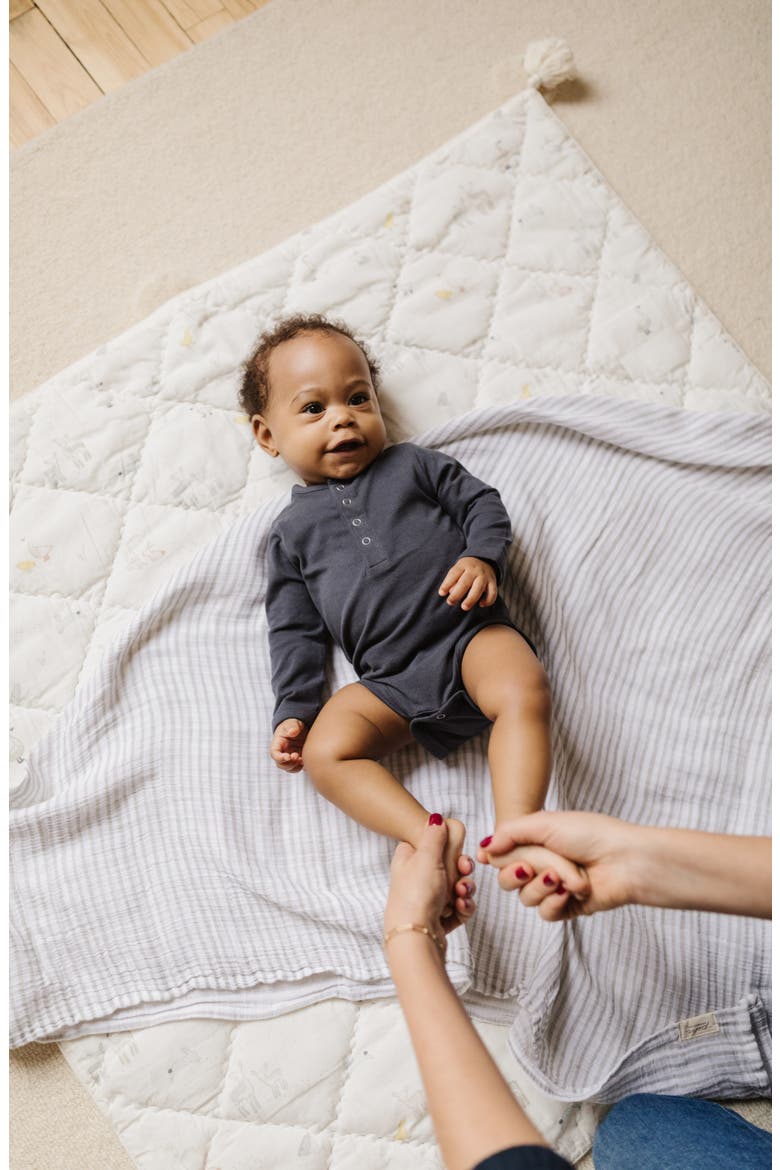 Essentials Long Sleeve Organic Cotton Bodysuit, Alternate, color, FOUNTAIN BLUE