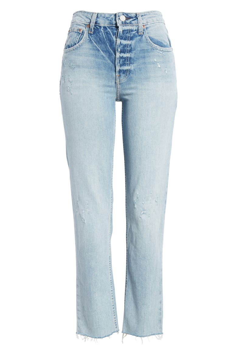 Constance High Waist Ankle Straight Leg Jeans, Alternate, color, WILD THING W/ CUT HEM