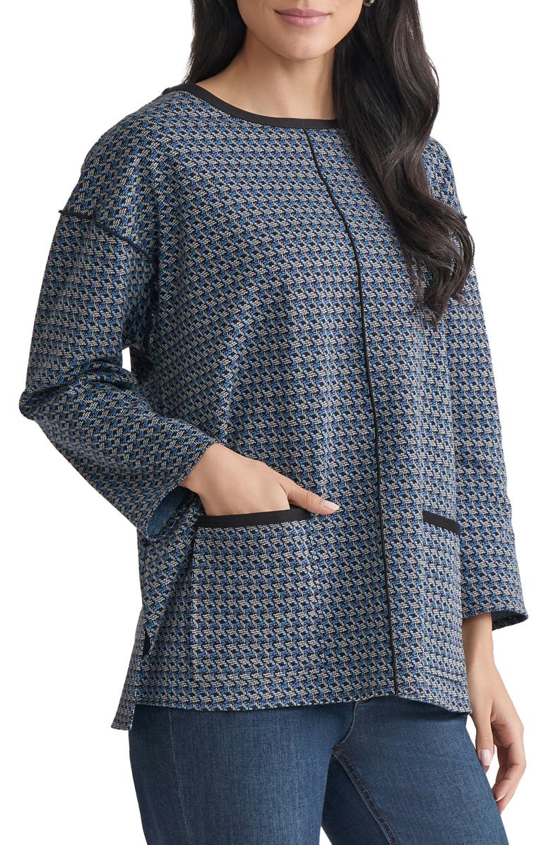 Jones New York Binding Edge Pocket Top, Alternate, color, Jones Black Multi