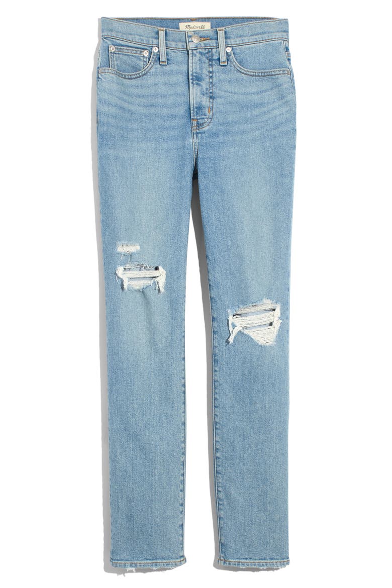 The Perfect High Waist Ripped Jeans, Alternate, color, CARDINE WASH
