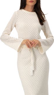 IVONNE Textured Knit Top with Flared Sleeves