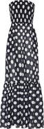 Milly Olen Glam Polka Dot Strapless Cover-Up Maxi Dress