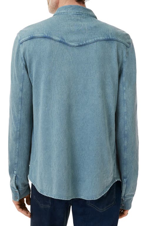 John Varvatos Miner Jacquard Snap-up Western Shirt In Blue