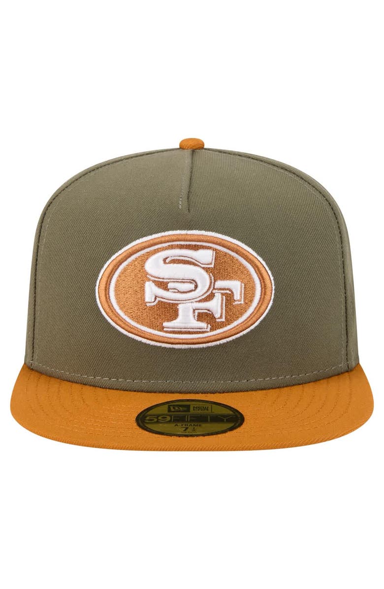 New Era Men's New Era  Olive/Brown San Francisco 49ers Color Pack A-Frame 59FIFTY Fitted Hat, Alternate, color, 