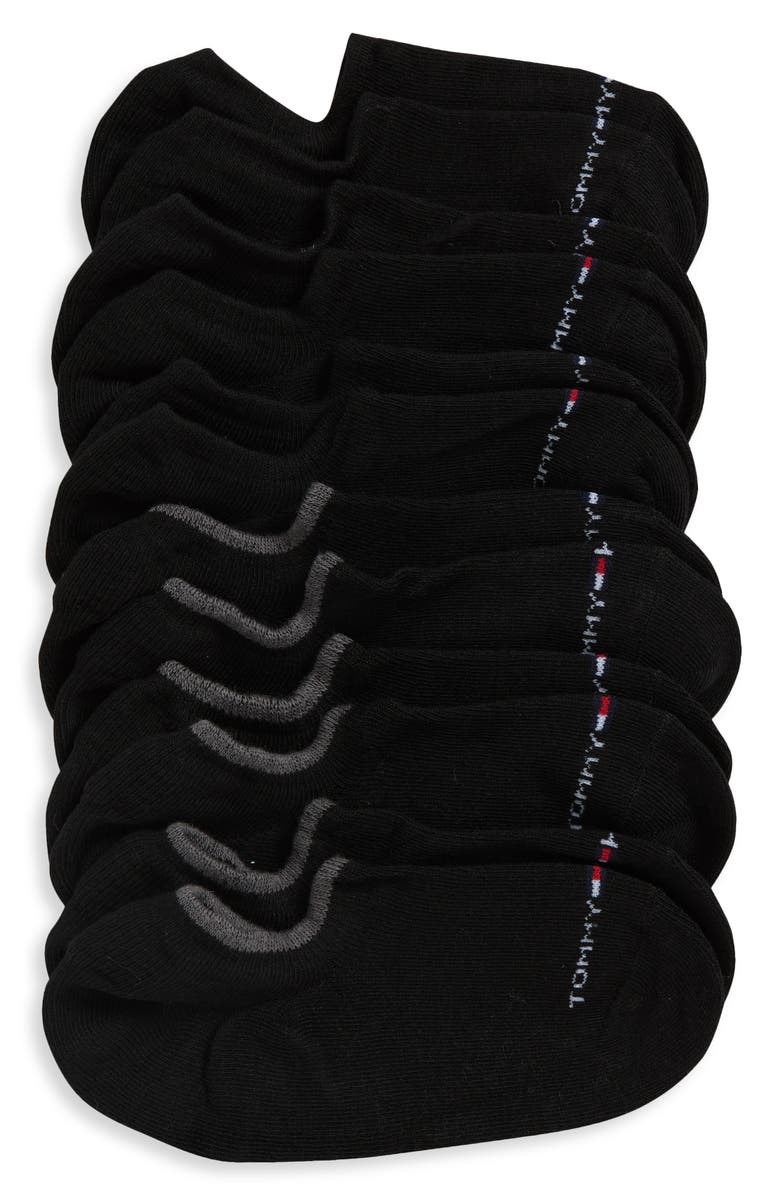 Tommy Hilfiger Logo Sneaker Assorted Liner Socks - Pack of 6, Main, color, Black