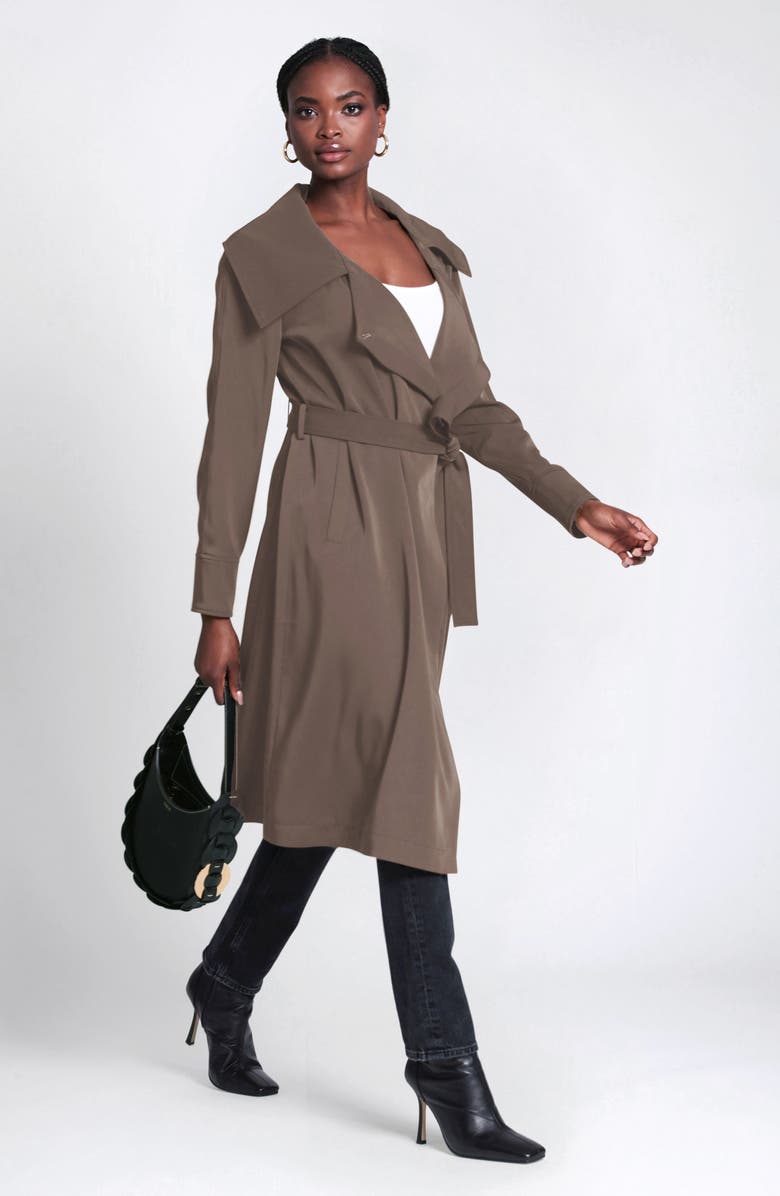 Avec Les Filles Belted Drape Trench Coat, Alternate, color, 