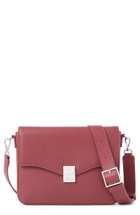 Pebbled Leather Slouchy Flap Crossbody Bag