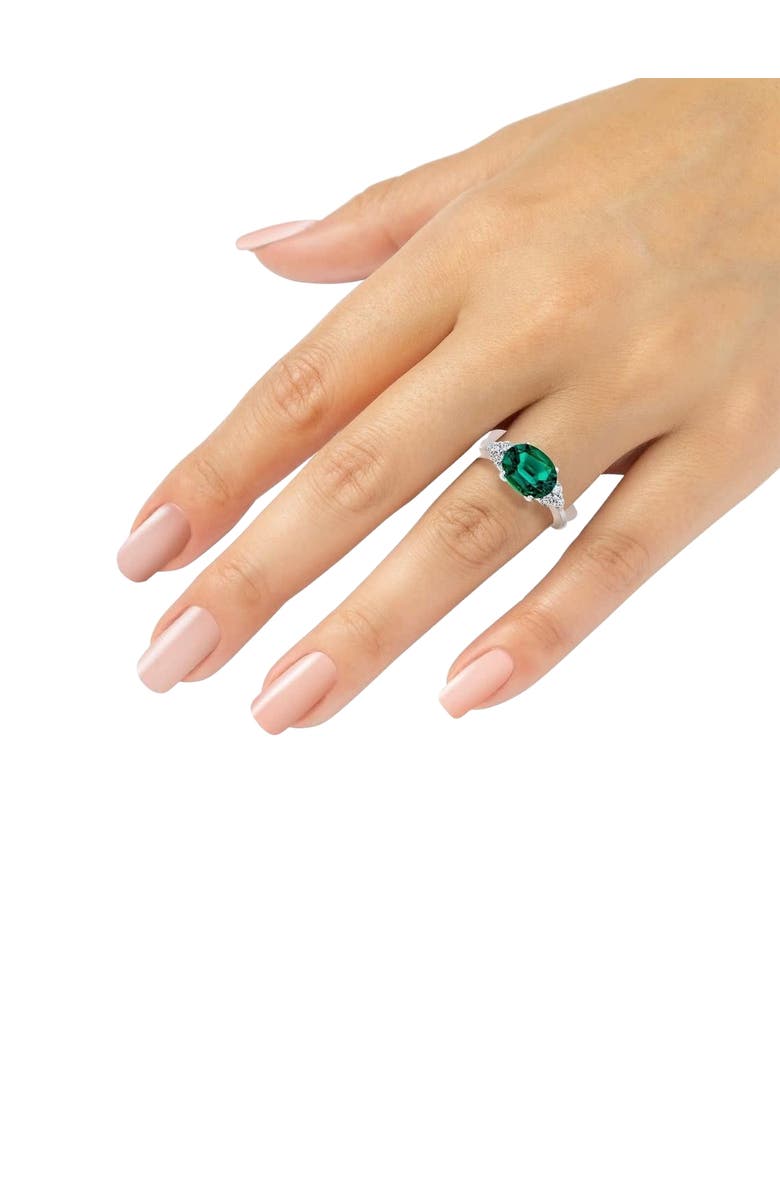 Bliss Diamond 3 1/4Ct Oval Emerald & Lab Grown Diamond Ring in 10k or Gold, Alternate, color, 