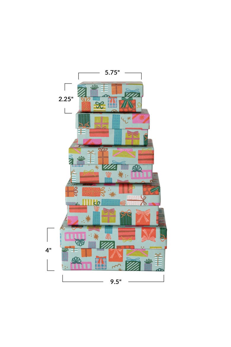 Artisan Patterned Paper Gift Box Set, Alternate, color, Multicolor