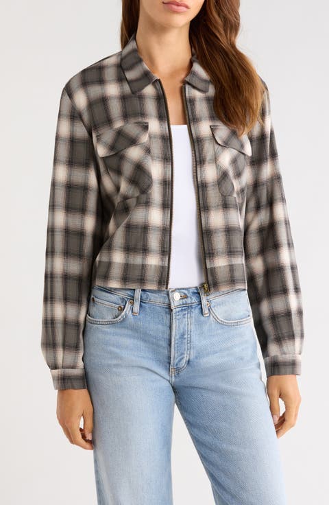 Viv Plaid Cropped Cotton Jacket