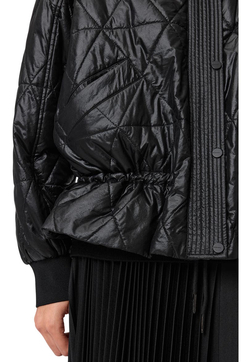 Alii Quilted Bomber Jacket, Alternate, color, BLACK