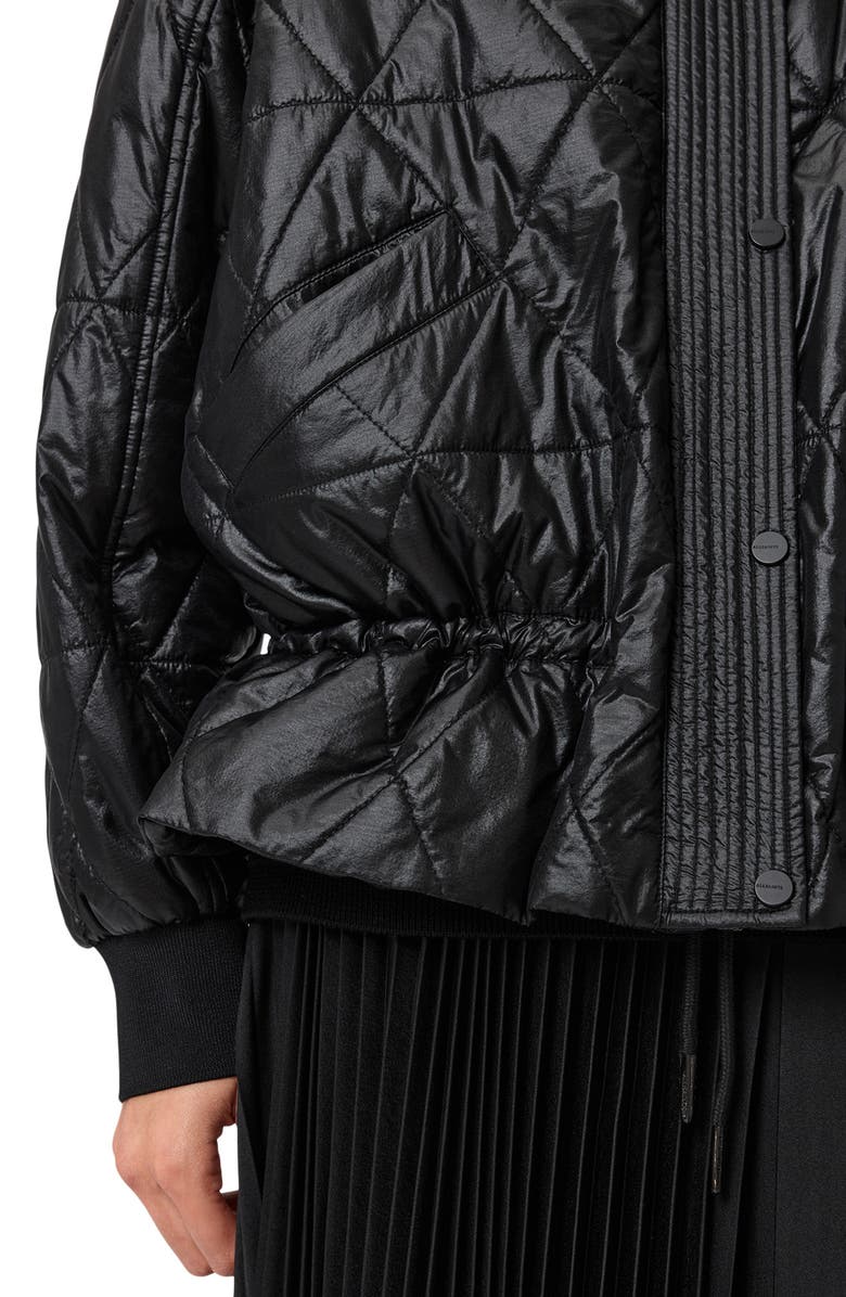 AllSaints Alii Quilted Bomber Jacket, Alternate, color, Black