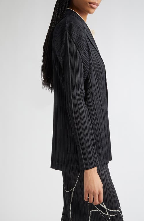 Issey Miyake Pleats Please  Pleated Jacket In Black