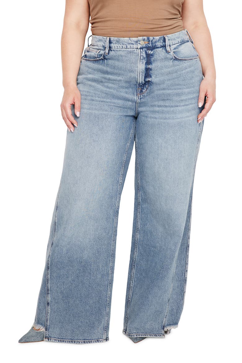 Good Skate Ripped Hem Wide Leg Jeans, Alternate, color, INDIGO667