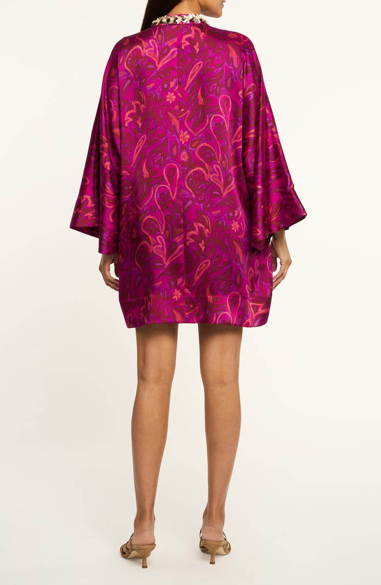 Cinq à Sept Paisley Bloom Long Sleeve Minidress, Alternate, color, Purple Garnet Multi
