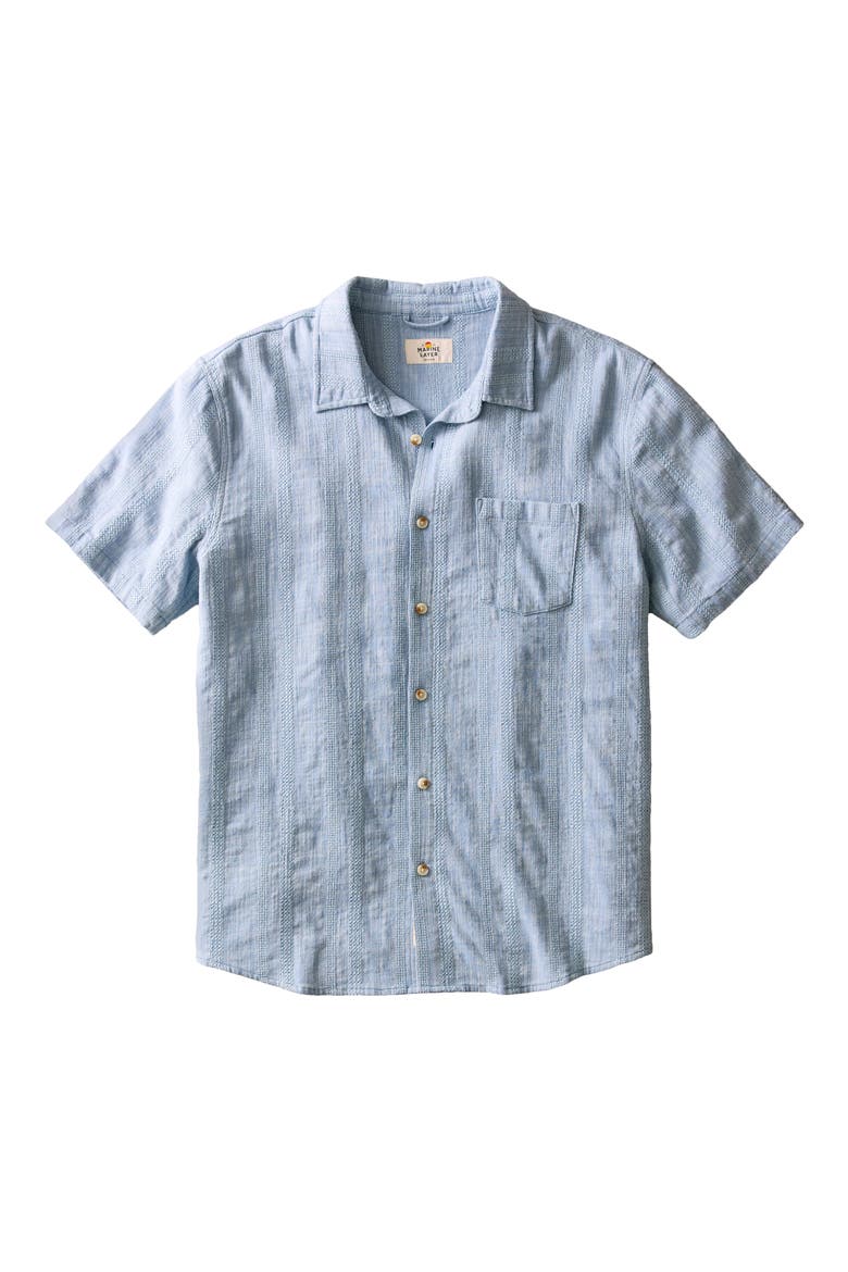 Classic Stretch Selvage Short Sleeve Shirt, Alternate, color, BLUE
