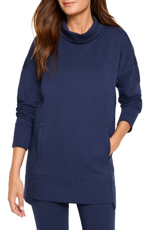 Funnel Neck Scuba Knit Tunic