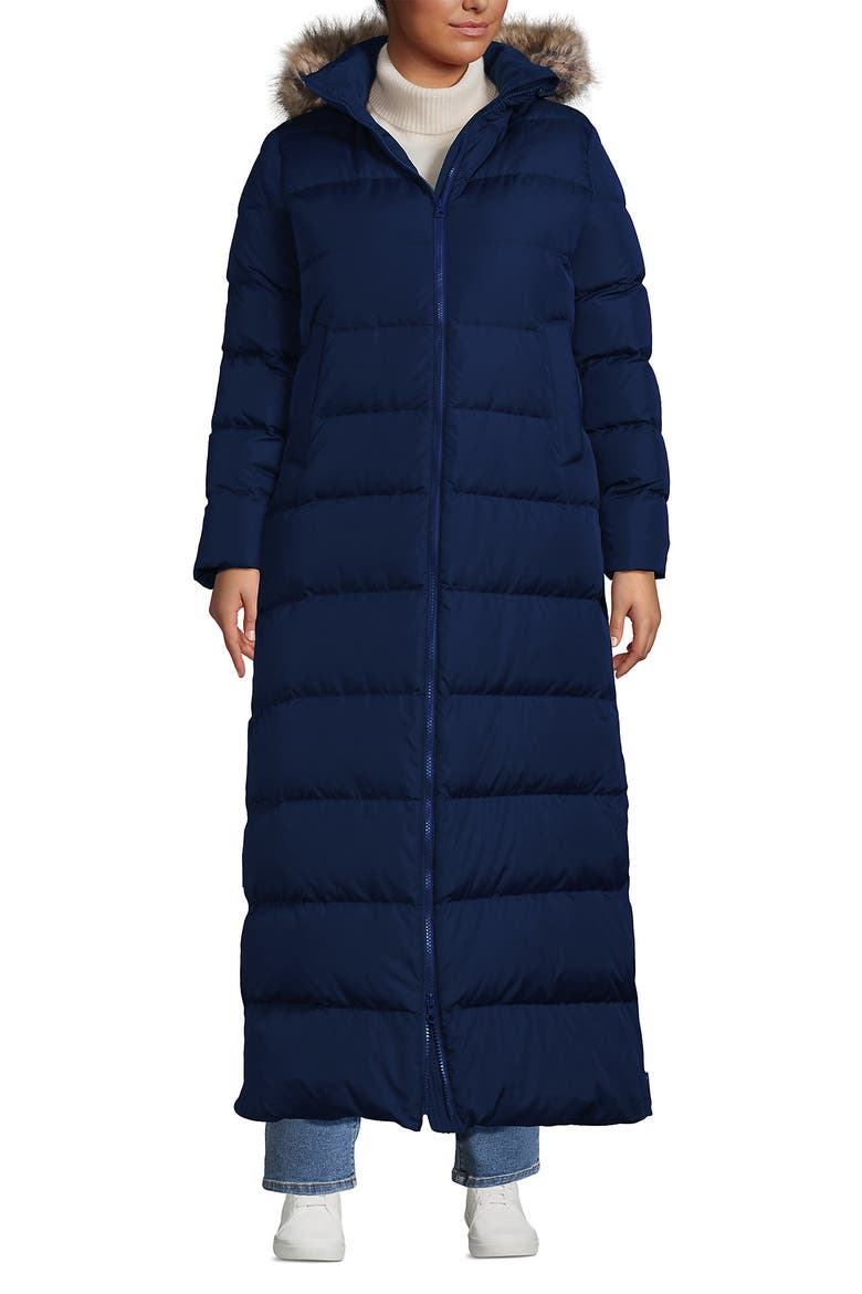 Plus Size Max 600 Down Long Maxi Coat, Main, color, Deep Sea Navy