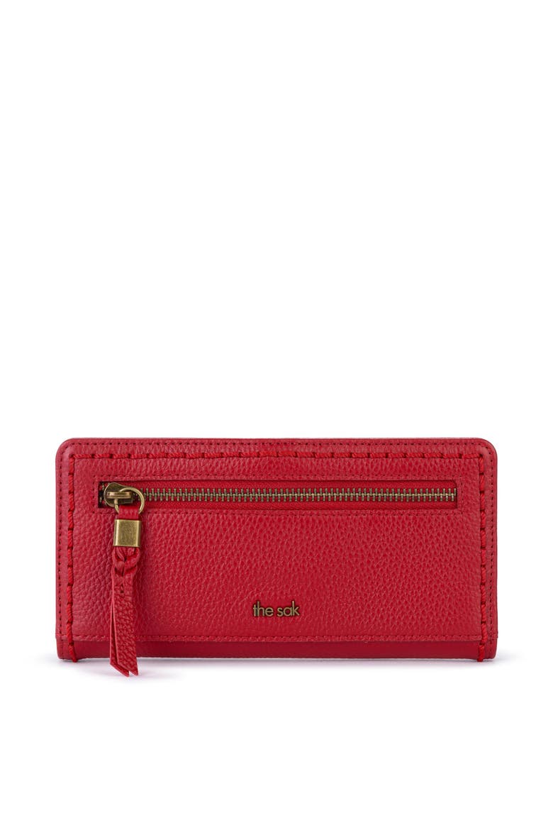Mira Large Leather Wallet, Alternate, color, Scarlet