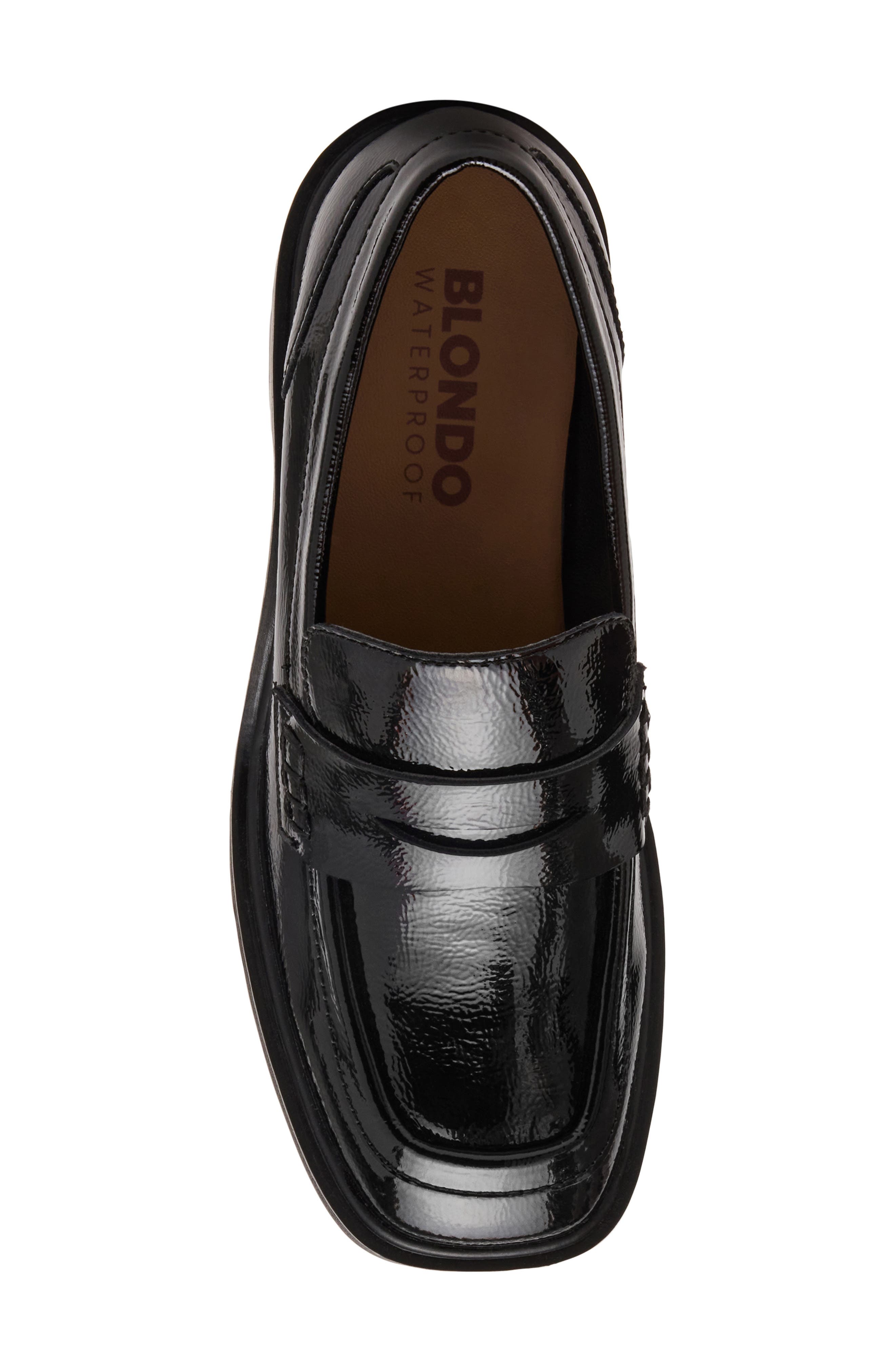 Bruna Leather Penny Loafer, Alternate, color, BLACK LEATHER