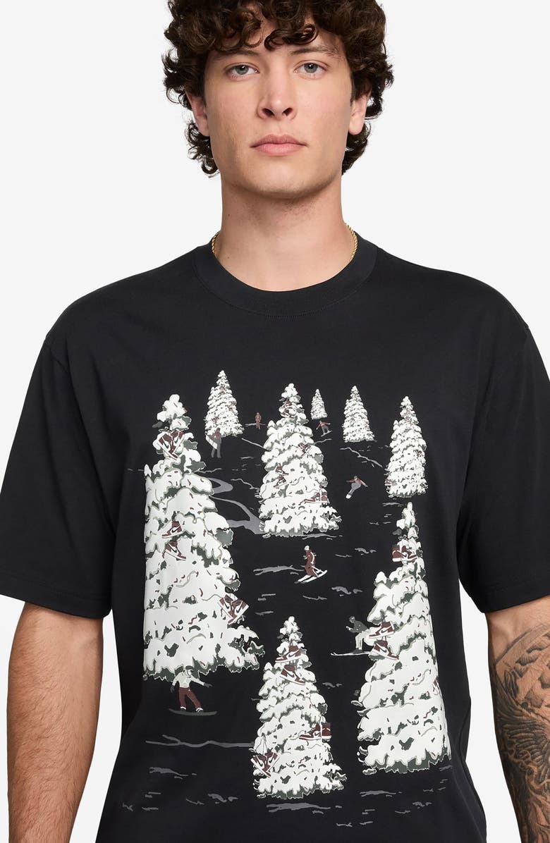 Jordan Holiday Cotton Graphic T-Shirt, Alternate, color, Black/ Redstone