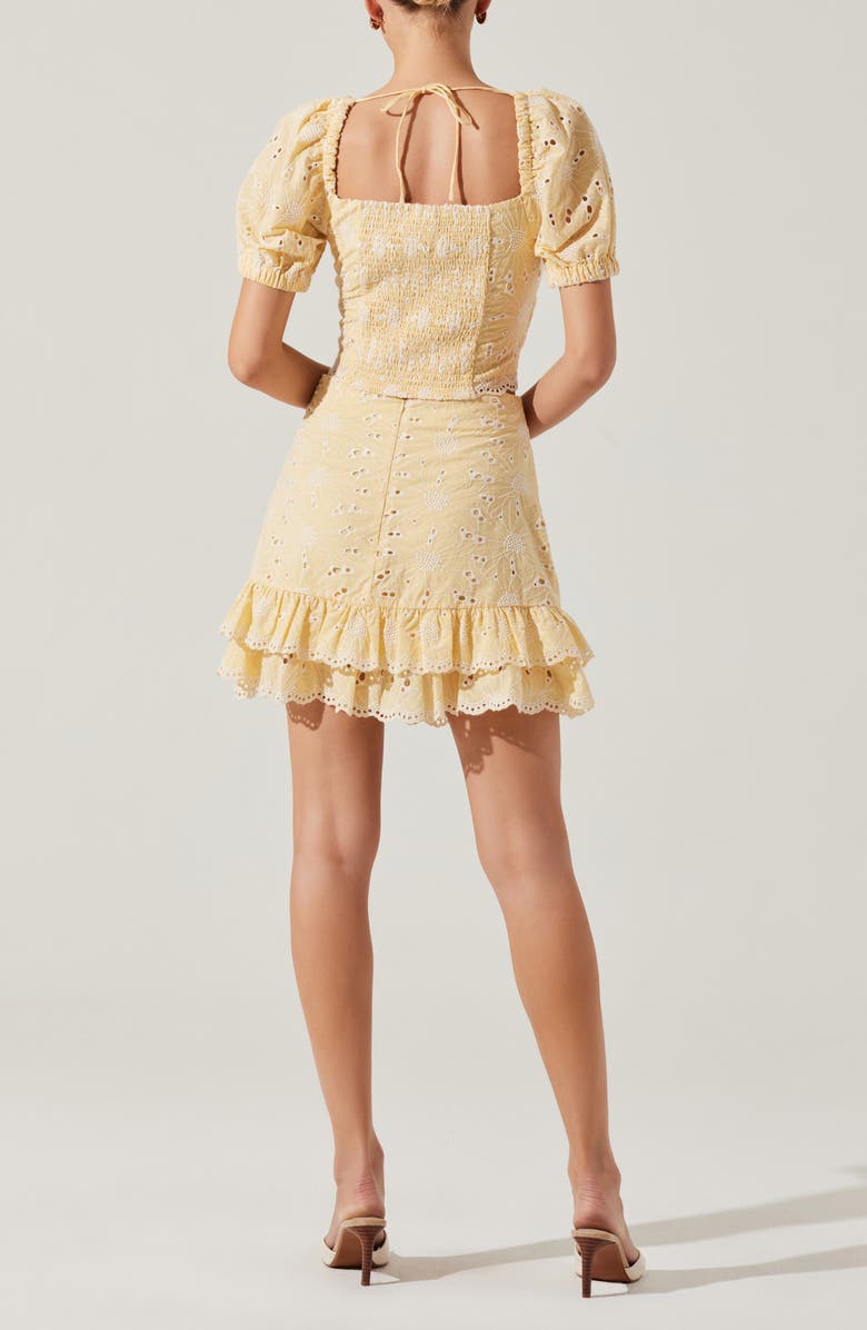 ASTR the Label Evelin Cotton Eyelet Miniskirt, Alternate, color, Light Yellow