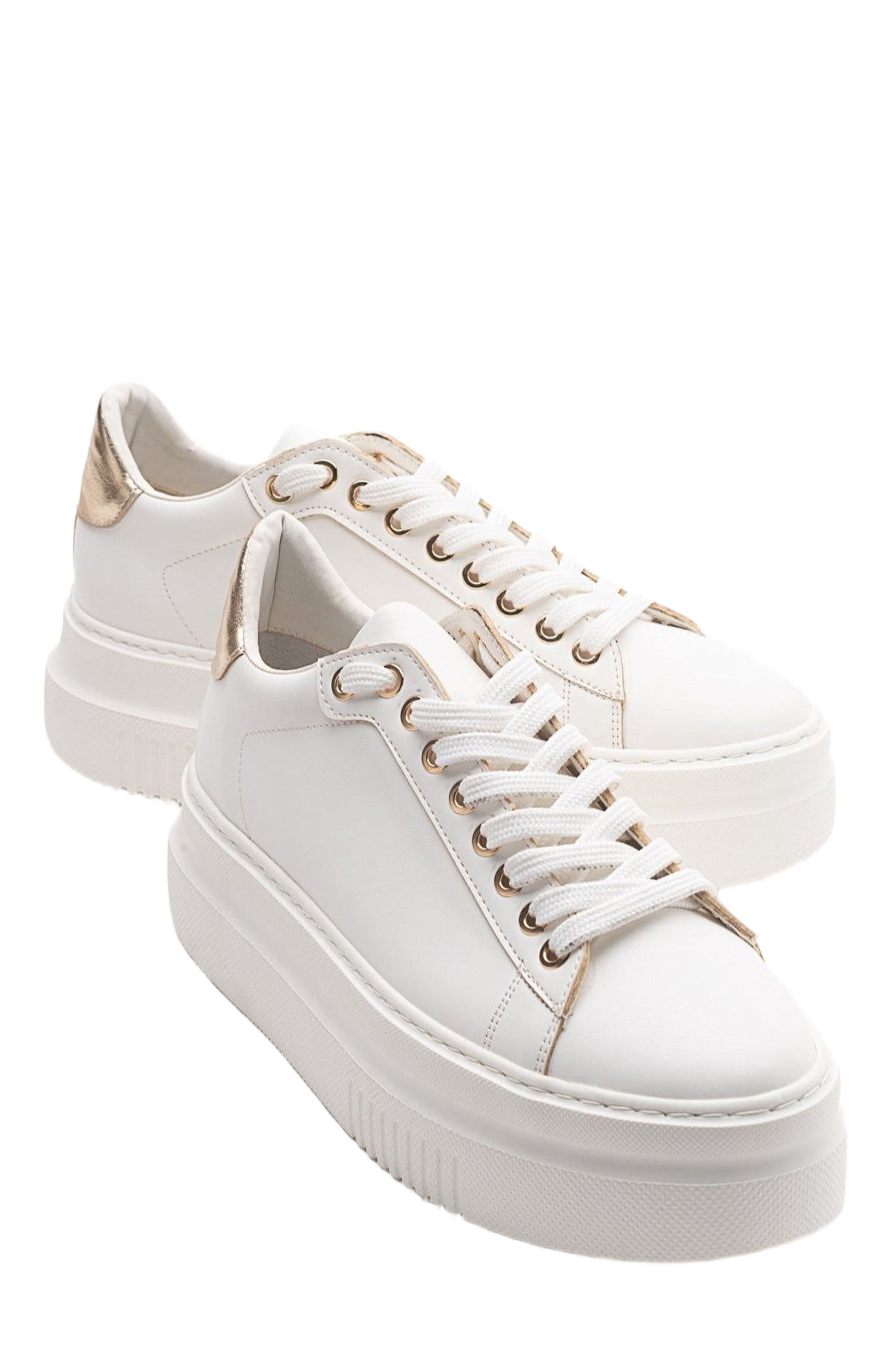 Violette Platform Sneakers, Alternate, color, White