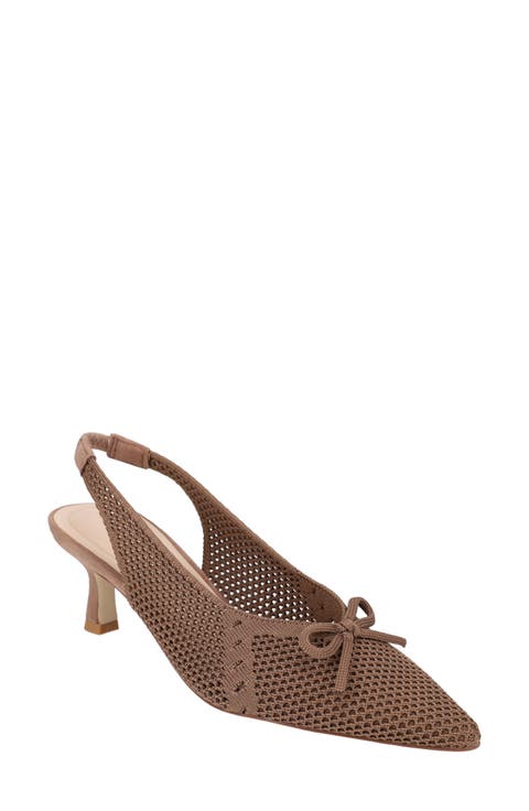 Beliz Slingback Pointed Toe Kitten Heel Pump