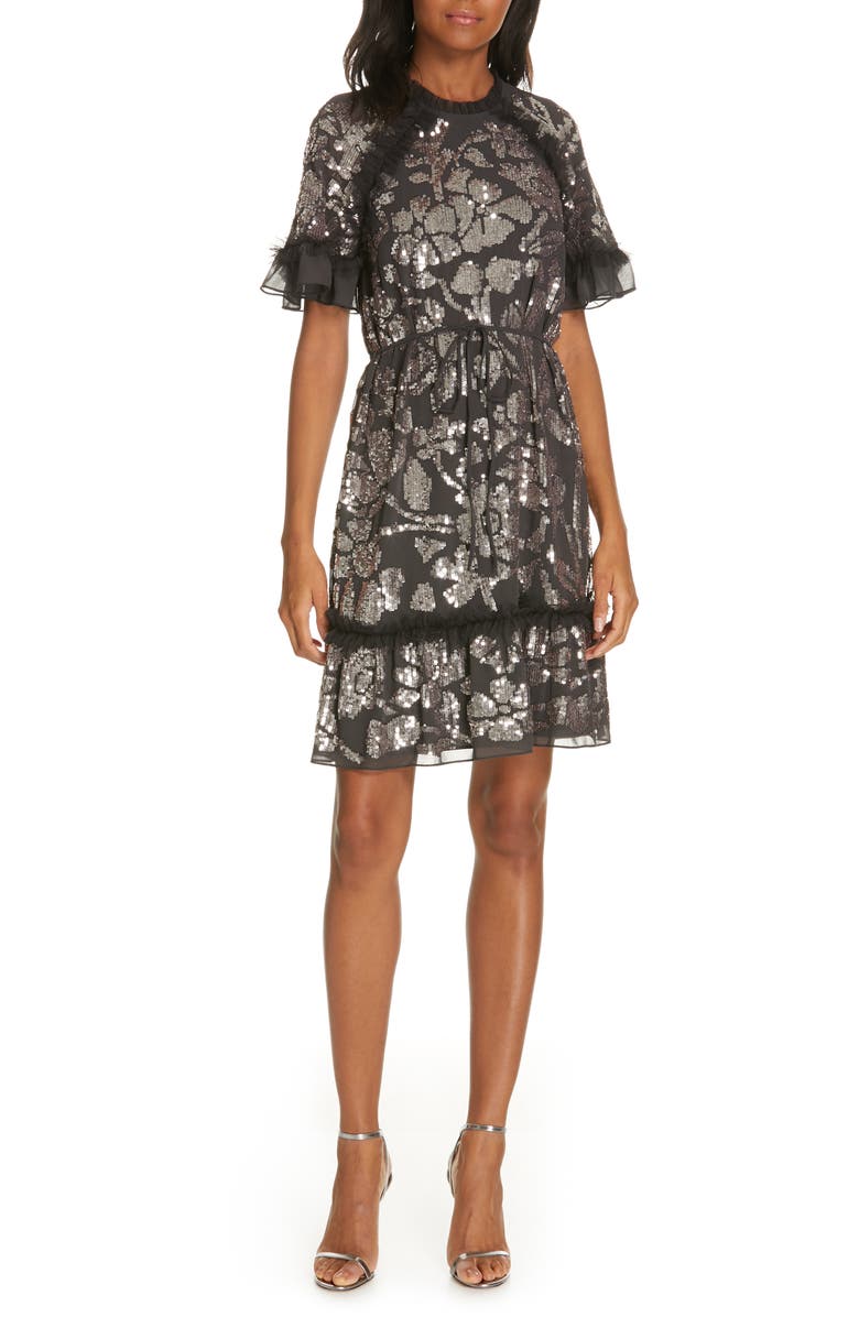 Needle & Thread Floral Gloss Dress, Main, color, 