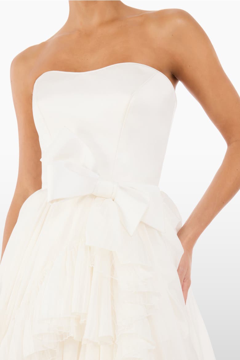 Antonia Ruffled Bow Dress, Alternate, color, Ivory