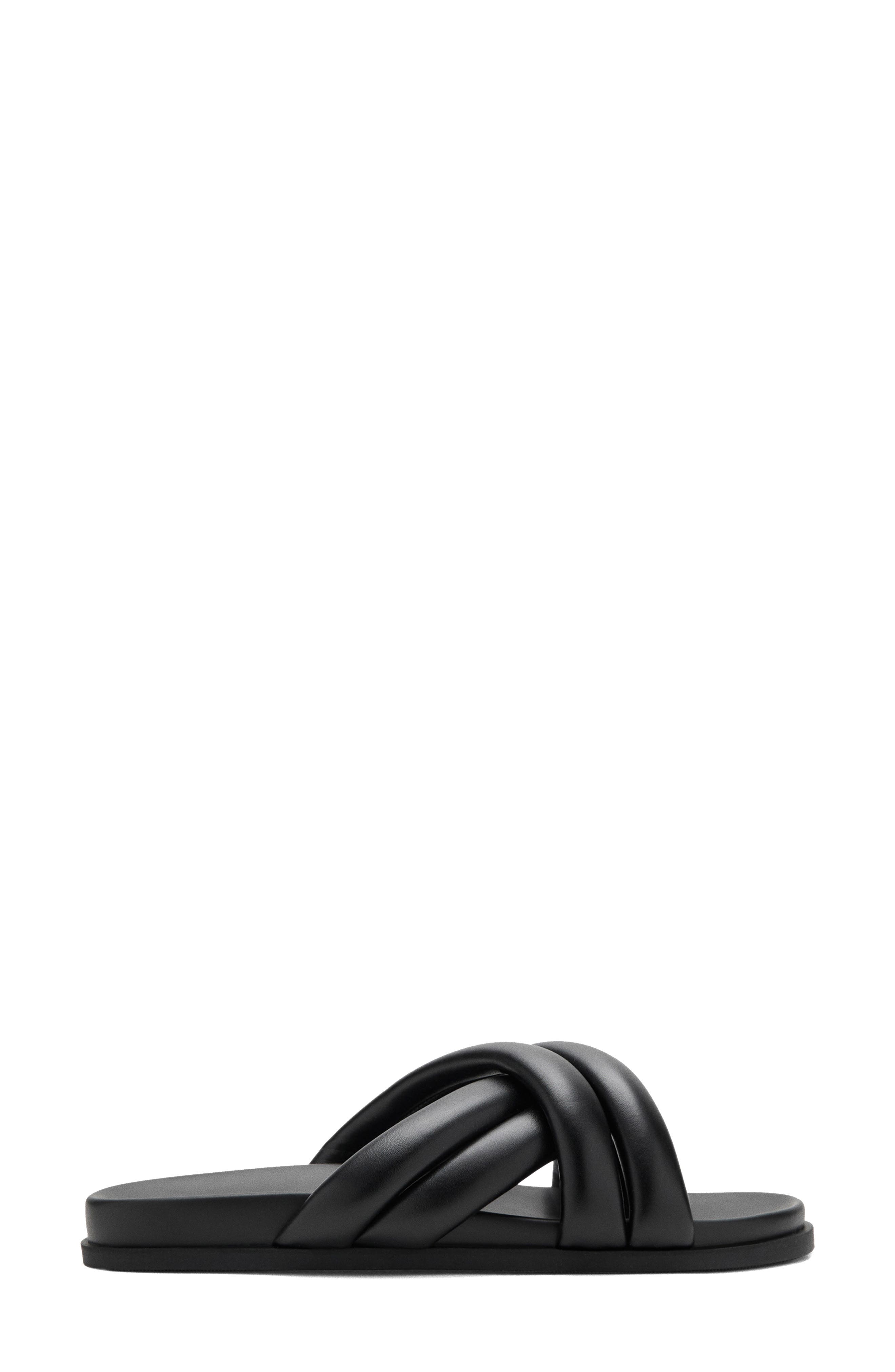 MANGO Padded Crisscross Strap Slide Sandal, Alternate, color, Black