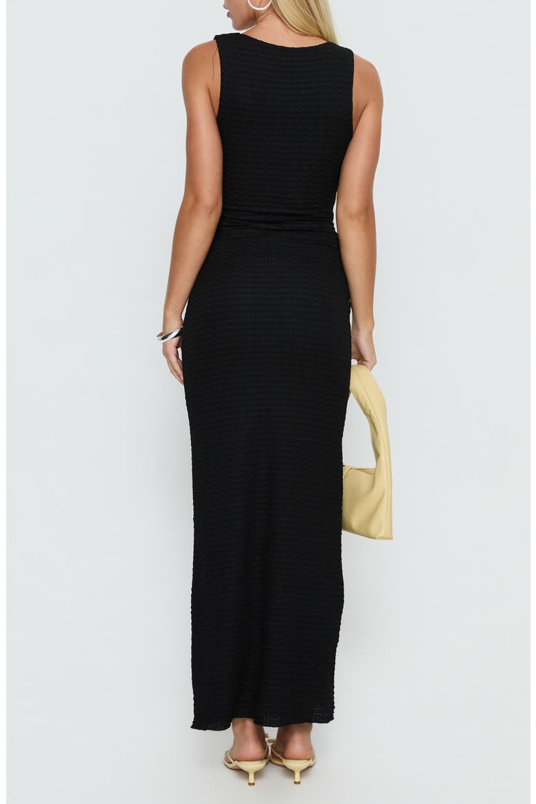 Cymone Texture Cutout Sleeveless Maxi Dress, Alternate, color, BLACK
