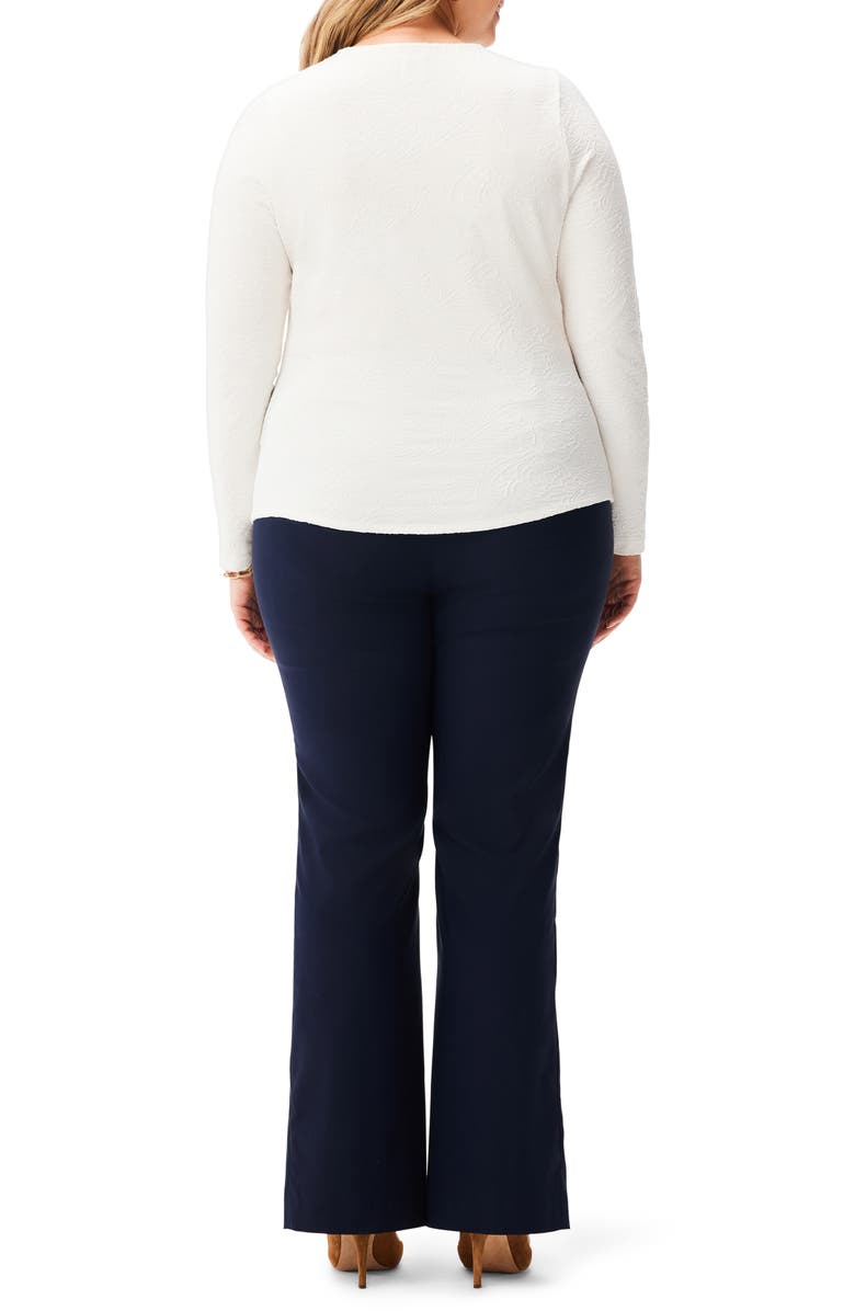 NIC+ZOE Textured Twist Front Knit Top, Alternate, color, Cream