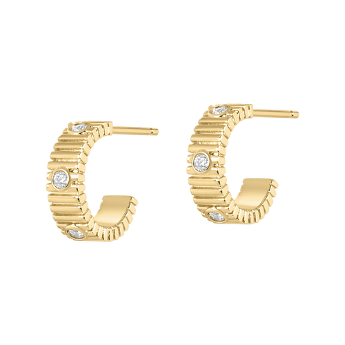 Electric Picks Xdede Raad Huggies & Kisses Hoop Earrings In Gold