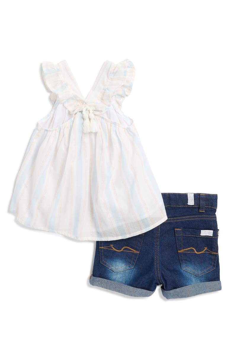7 For All Mankind Kids' Flutter Tank Top & Shorts Set, Alternate, color,