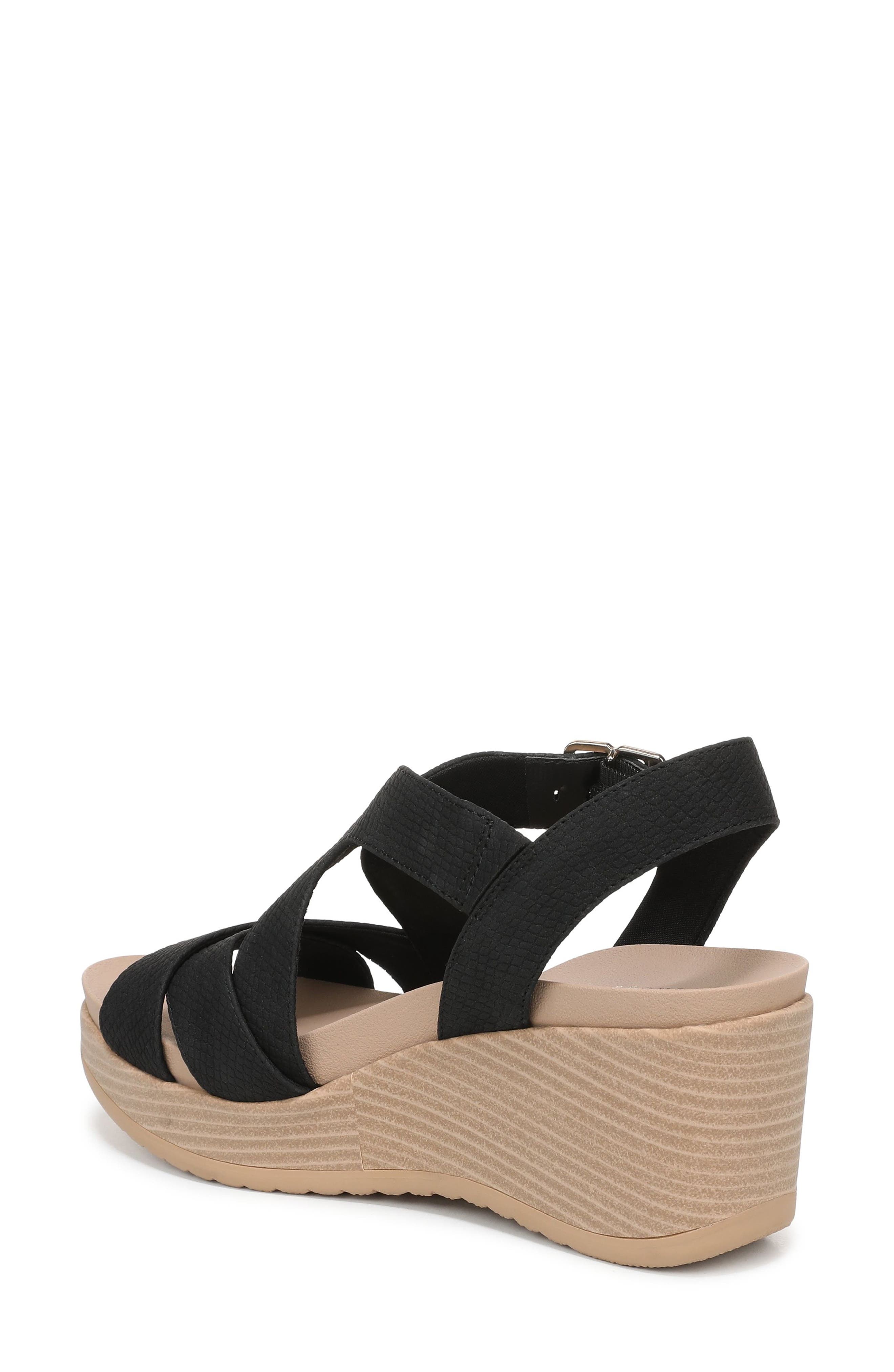 Dr. Scholl's Cali Beach Slingback Platfrom Wedge Sandal, Alternate, color, Black