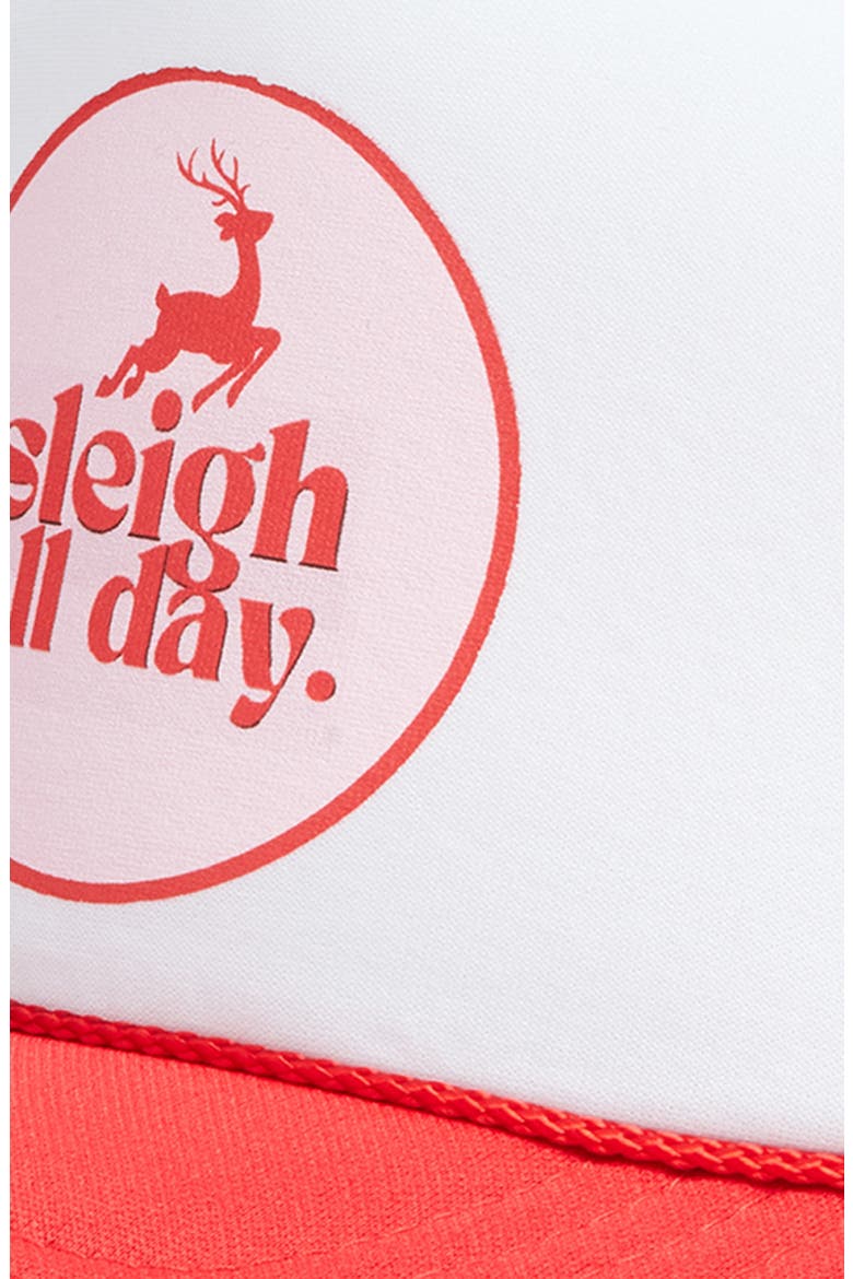 Sleigh All Day Trucker Hat, Alternate, color, RED