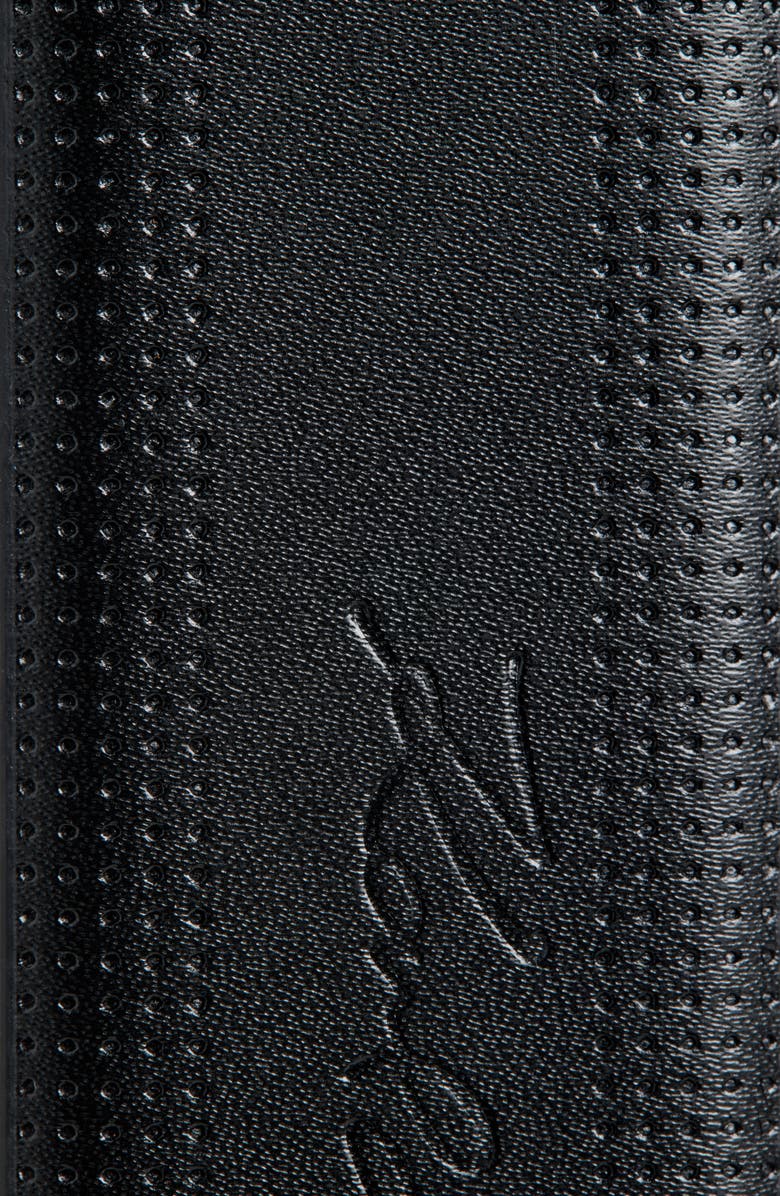 KARL LAGERFELD PARIS Debossed Logo Perforated Belt, Alternate, color, Black