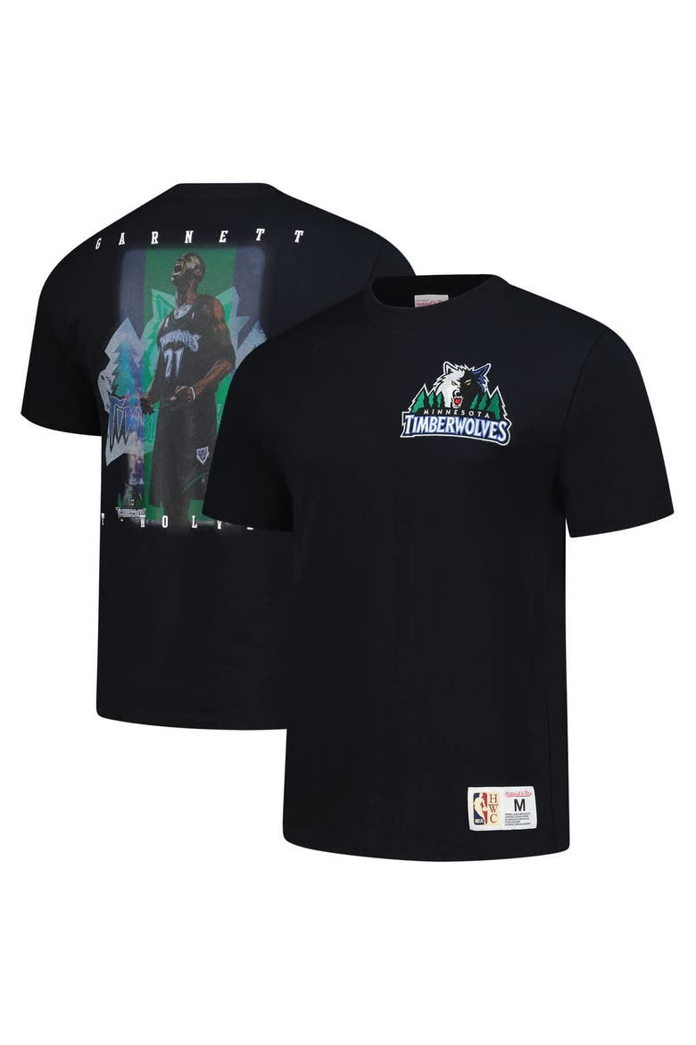 Men's Mitchell & Ness Kevin Garnett Black Minnesota Timberwolves Hardwood Classics NBA Legends T-Shirt, Alternate, color, Black