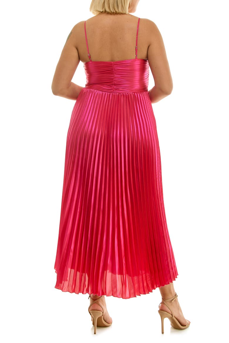Pleated Metallic Midi Dress, Alternate, color, PARADISE PINK METALLIC