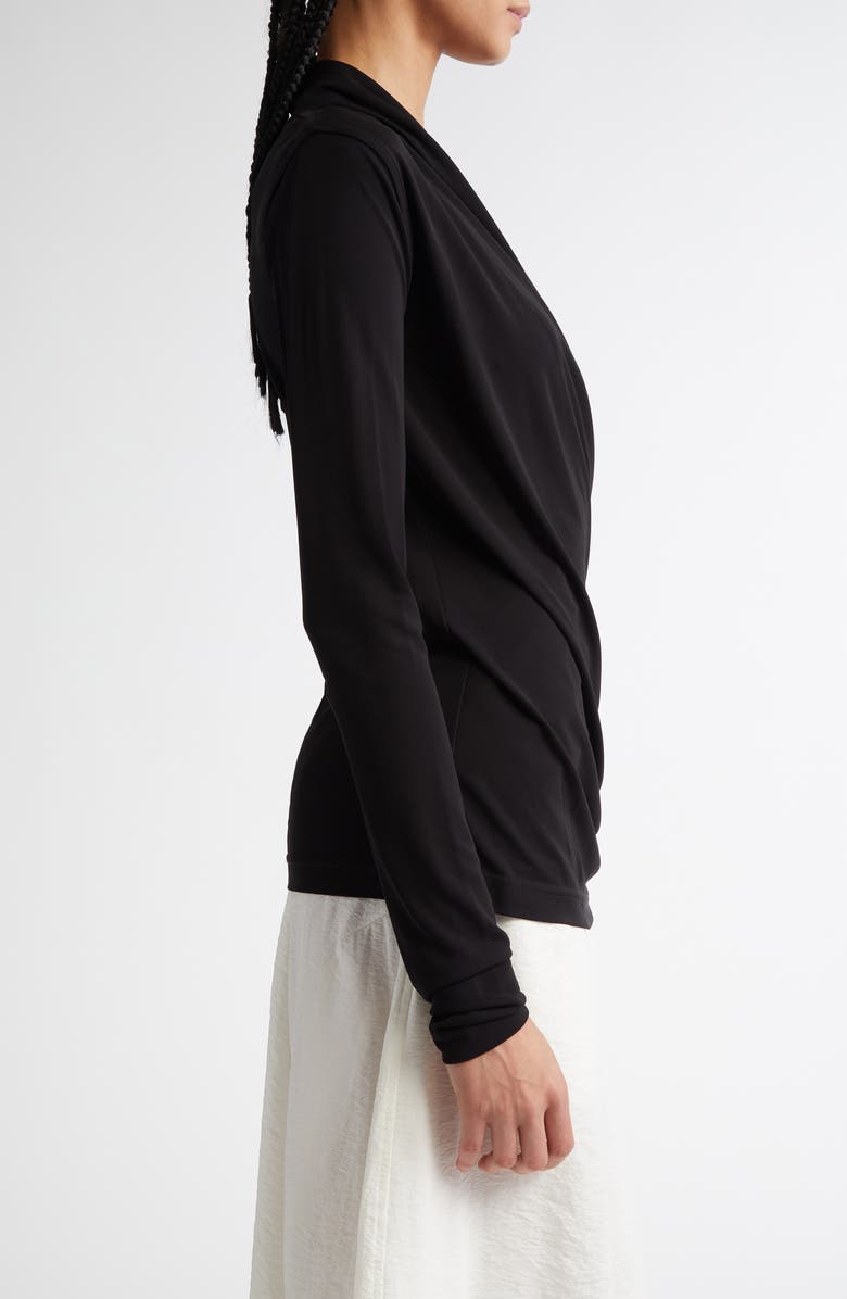 TOTEME Draped Jersey Top, Alternate, color, Black