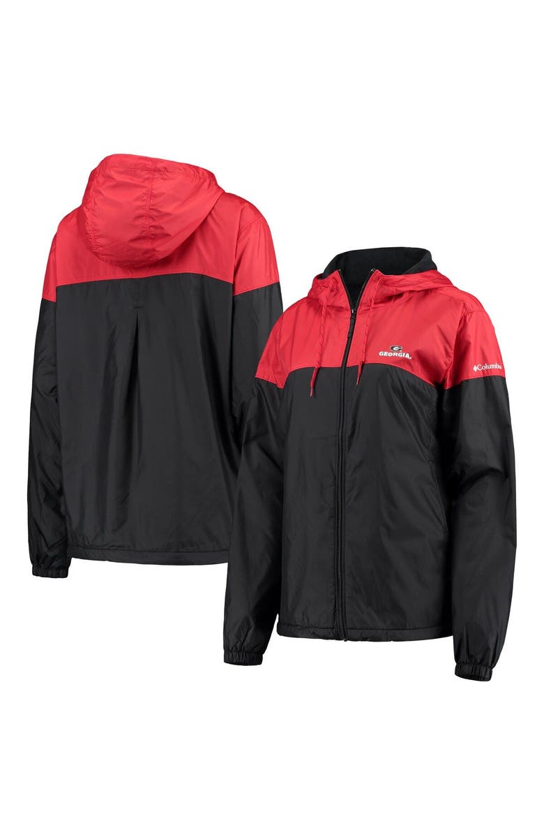 Columbia Women's Columbia Black/Red Georgia Bulldogs Flash Forward Lined Full-Zip Windbreaker Jacket, Main, color,
