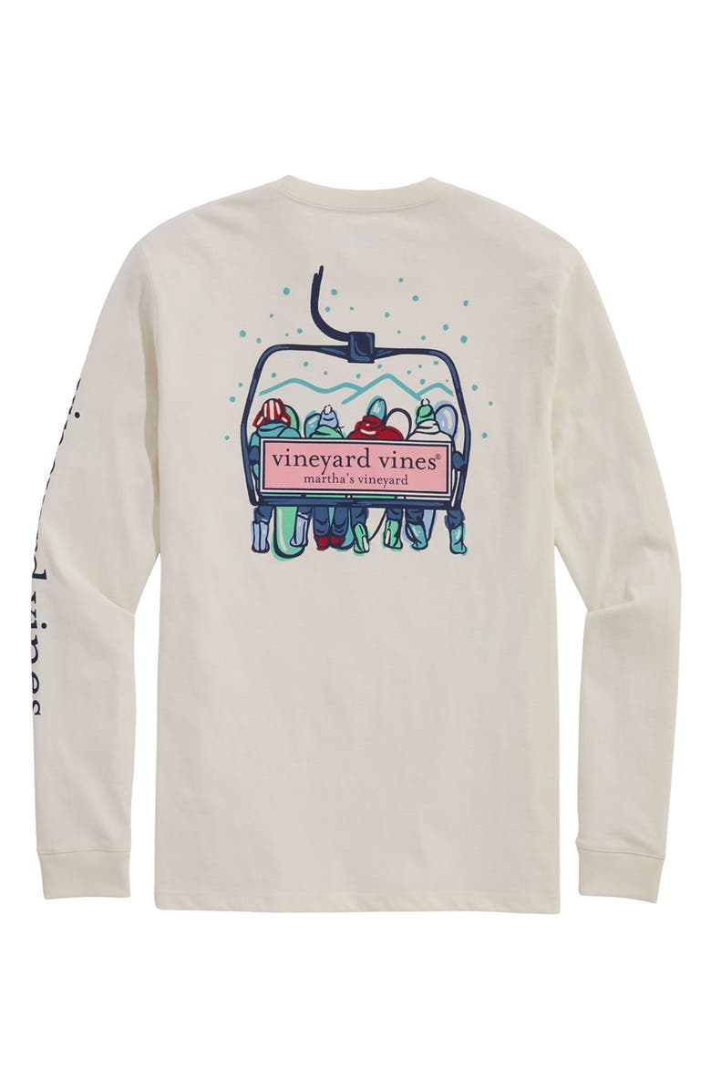 vineyard vines Ski Lift Logo Box Long Sleeve Cotton Graphic T-Shirt, Alternate, color,