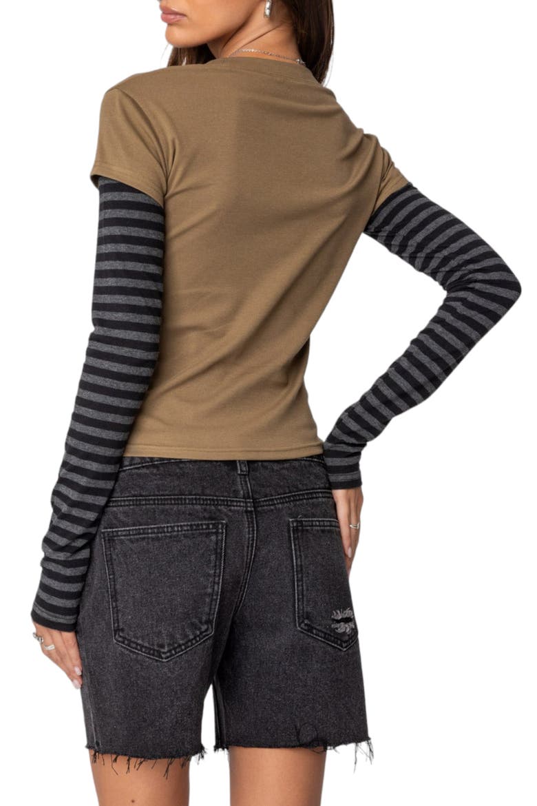 Eliana Layered Long Sleeve T-Shirt, Alternate, color, OLIVE