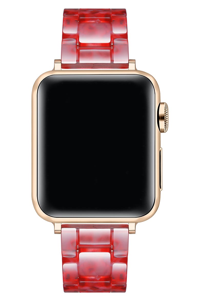 Claire Resin Link Watchband, Alternate, color, CHERRY