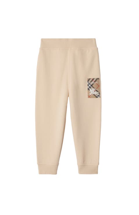 Check Label Cotton Jogging Pants