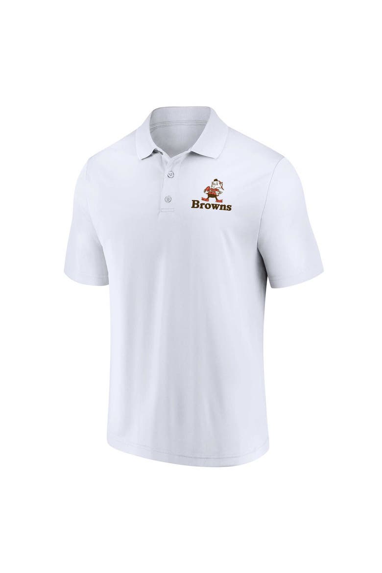 Men's Fanatics Branded White/Brown Cleveland Browns Throwback Two-Pack Polo Set, Alternate, color, White
